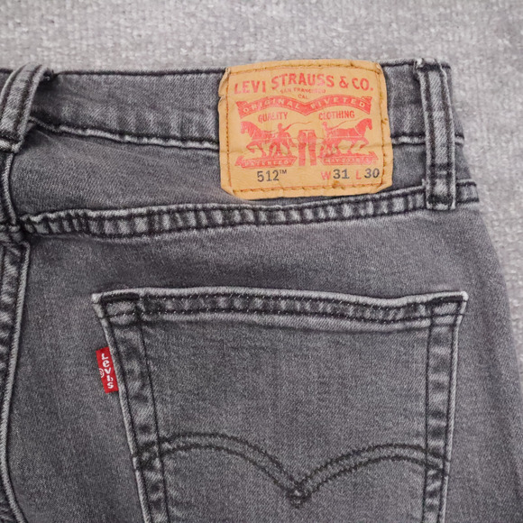 Levi's 512 Slim Fit Tapered Leg 31x30 Dark Wash Gray Denim Jeans - Picture 14 of 14